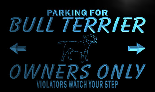Bull Terrier Owner Parking Neon Light Sign